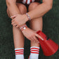 "Game Day" Crimson & White Hair Tie Bracelets