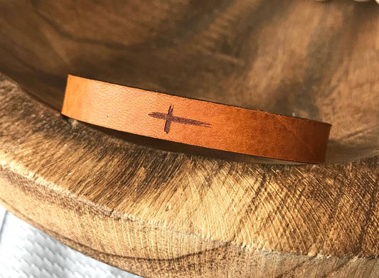 Cross Thin Leather Bracelet