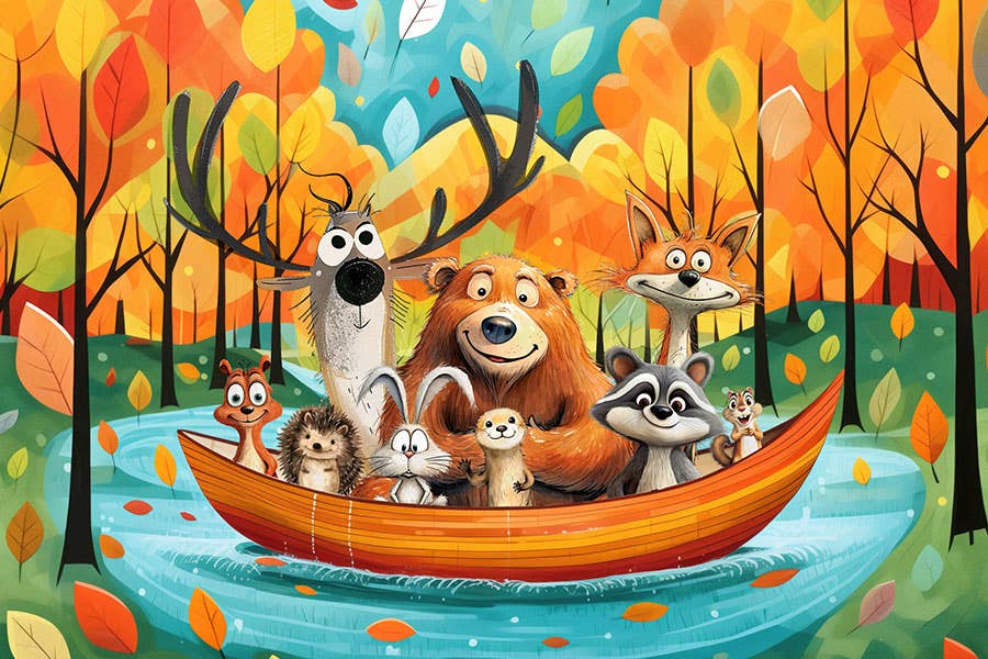 Canoe Critters Mini Jigsaw Puzzle