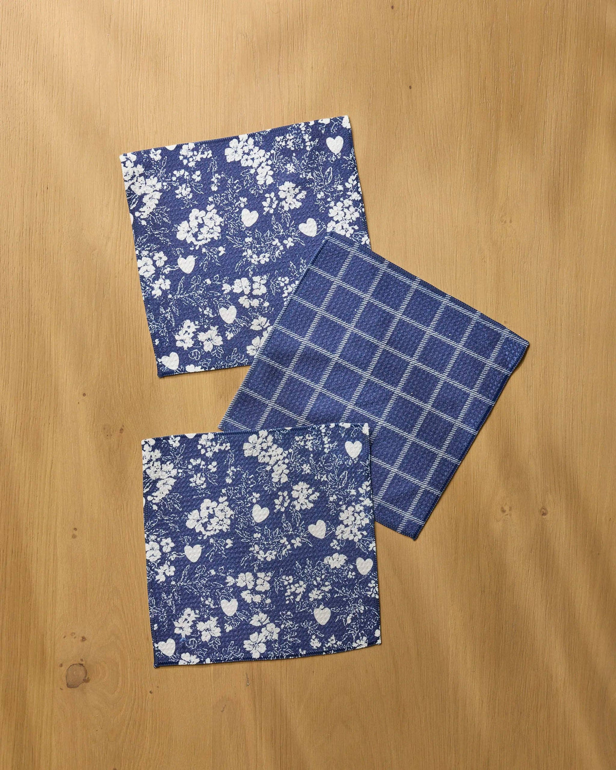 Posy Plaid Geometry Dishcloth Set