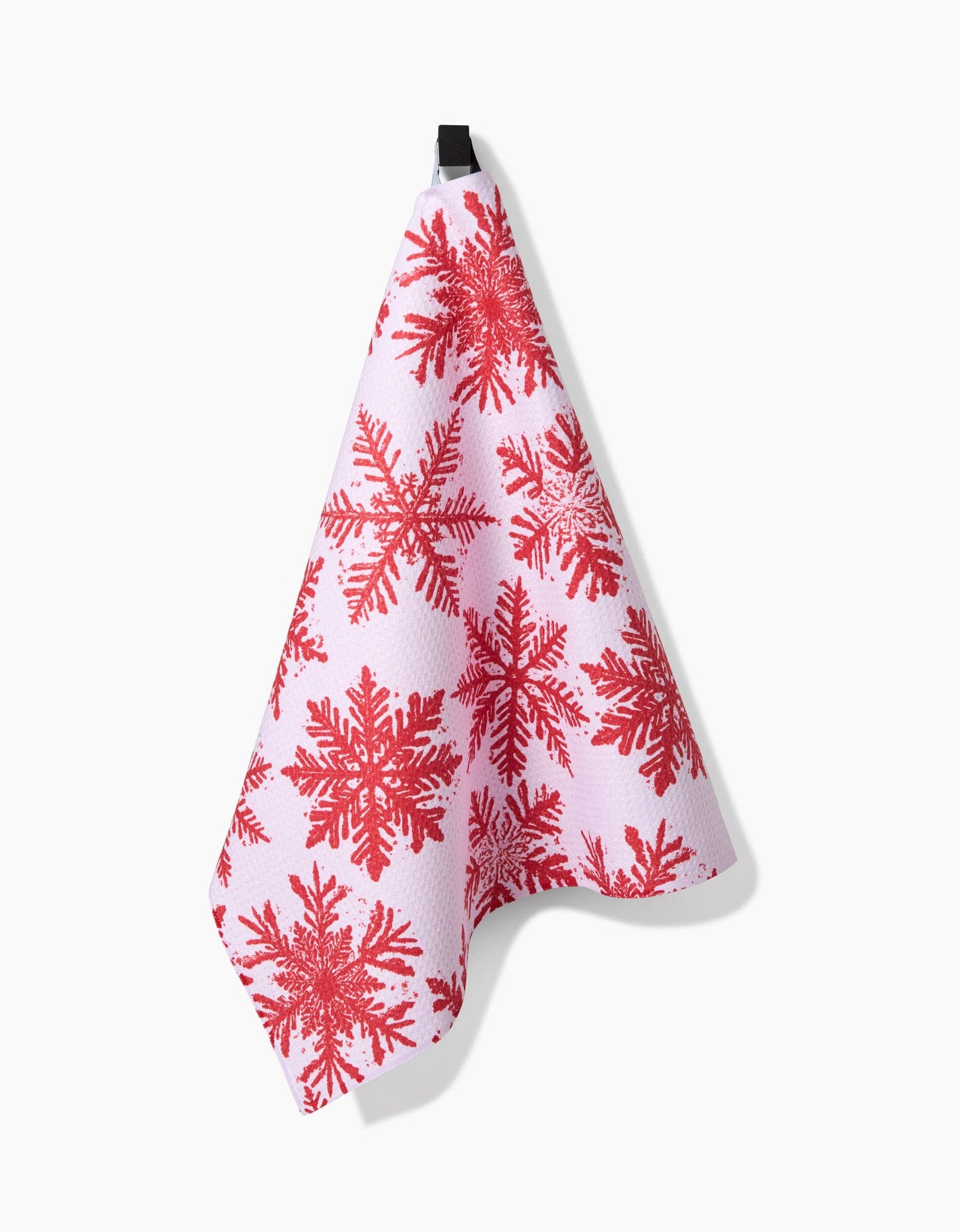 Snowy Days Red Geometry Tea Towel