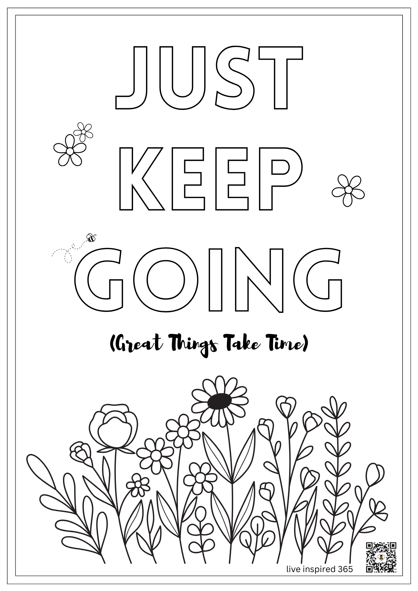 Just Keep Going-Coloring Page