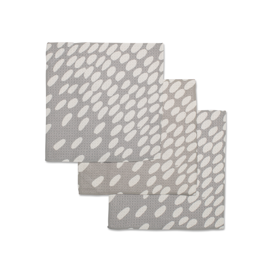 Spotted Grey Geometry Dishcloth Set