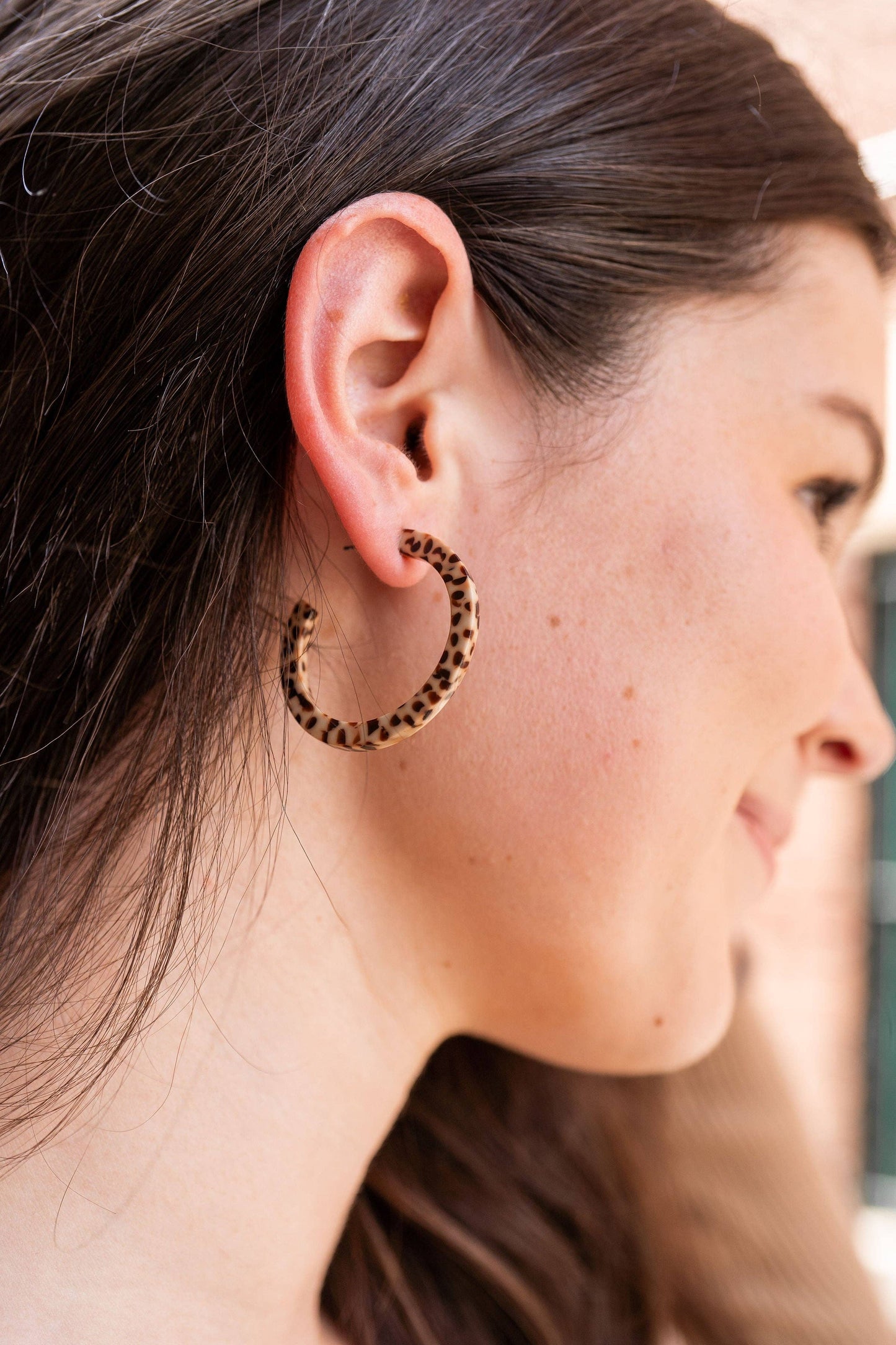 Brown Dot Camy Hoops