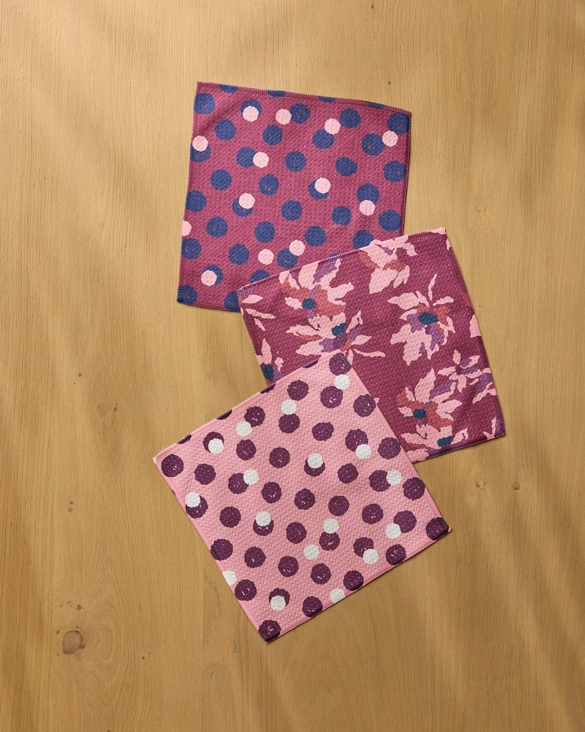 Mulberry Bloom Dot Geometry Dishcloth Set
