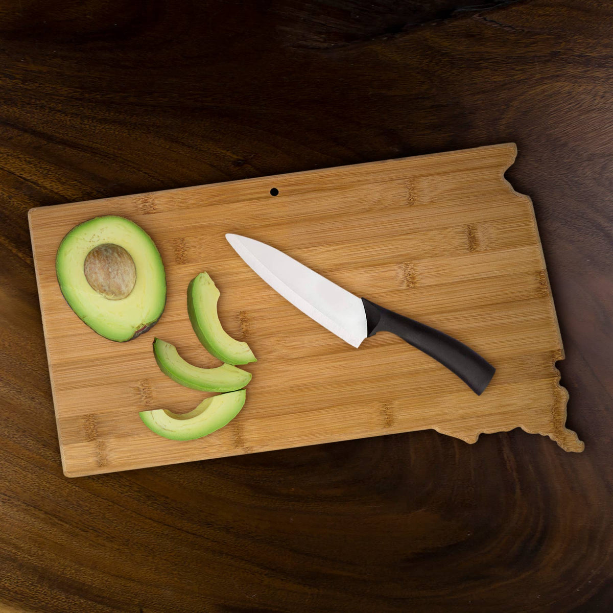 South Dakota State-Shaped Bamboo Serving & Cutting Board