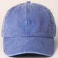 Happy Face Embroidered Cotton Baseball Cap