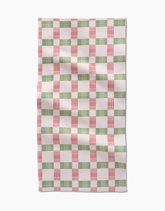 Be Merry Plaid Geometry Bar Towel