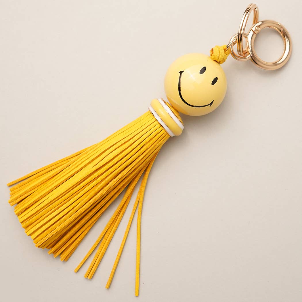 Smiley Face Bag Tassel/Keychain