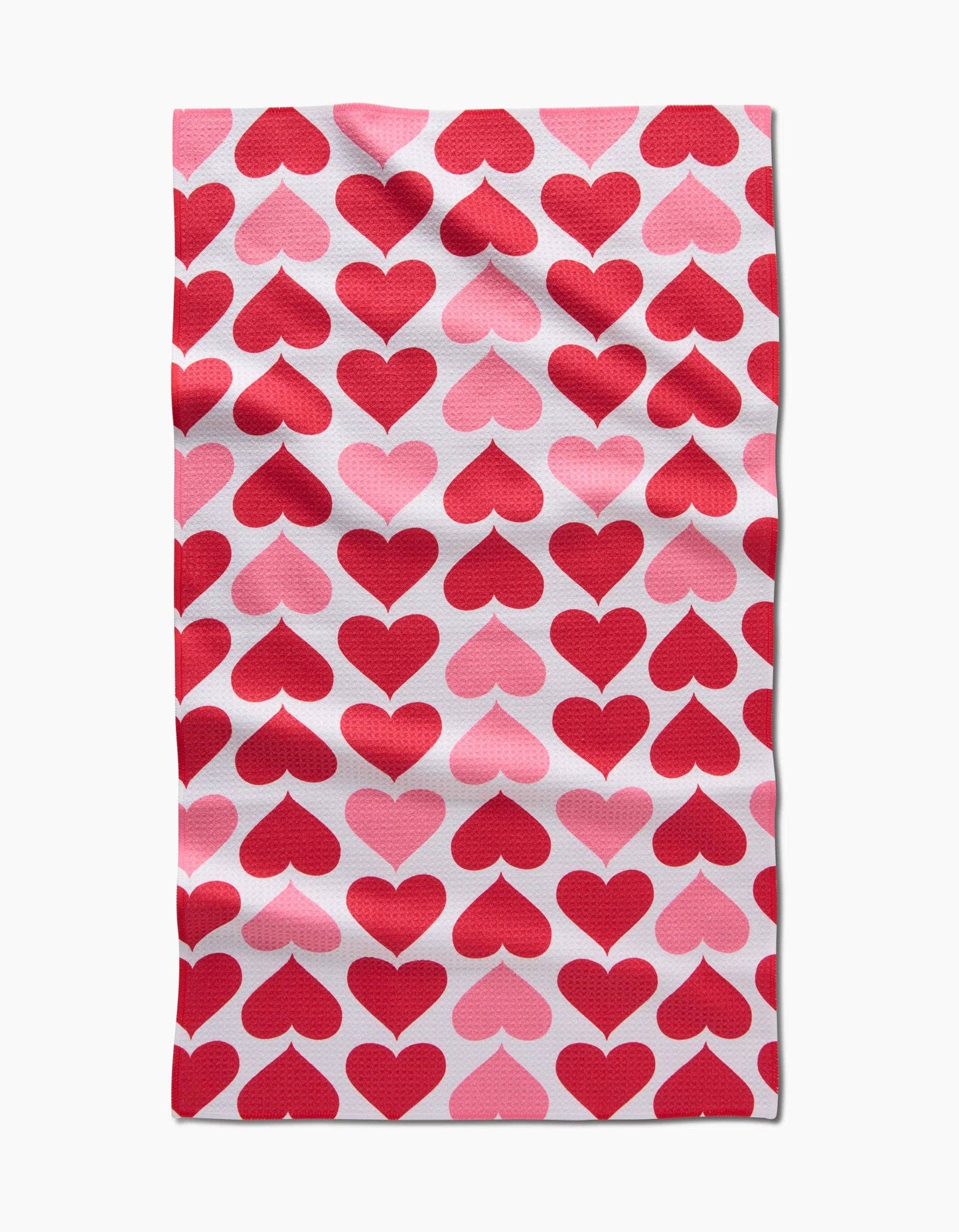 Blushing Hearts Geometry Tea Towel