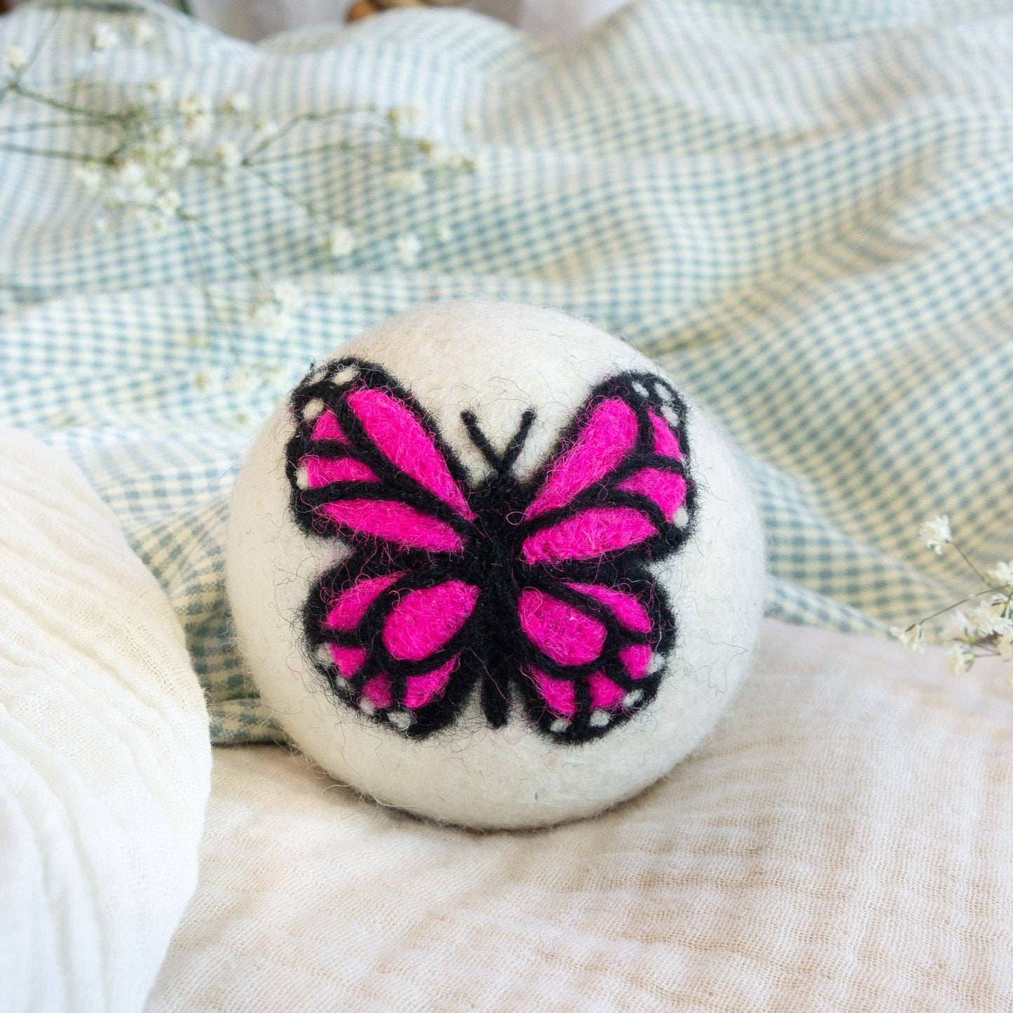 Rainbow Monarch Butterfly Eco Wool Dryer Ball