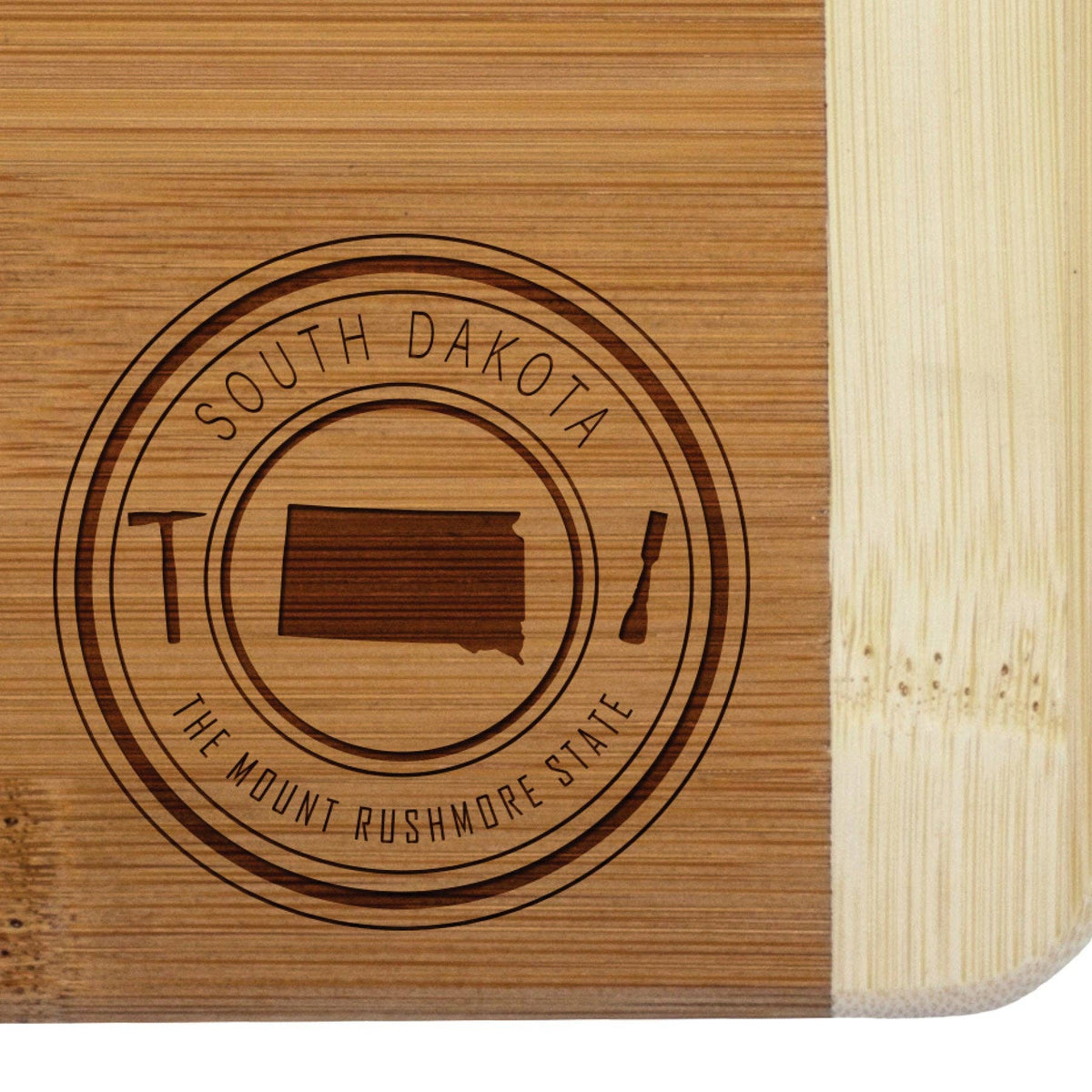 South Dakota State Stamp 8" Small Bamboo Cutting Board