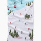 Winter Skiing Trip Geometry Tea Towel