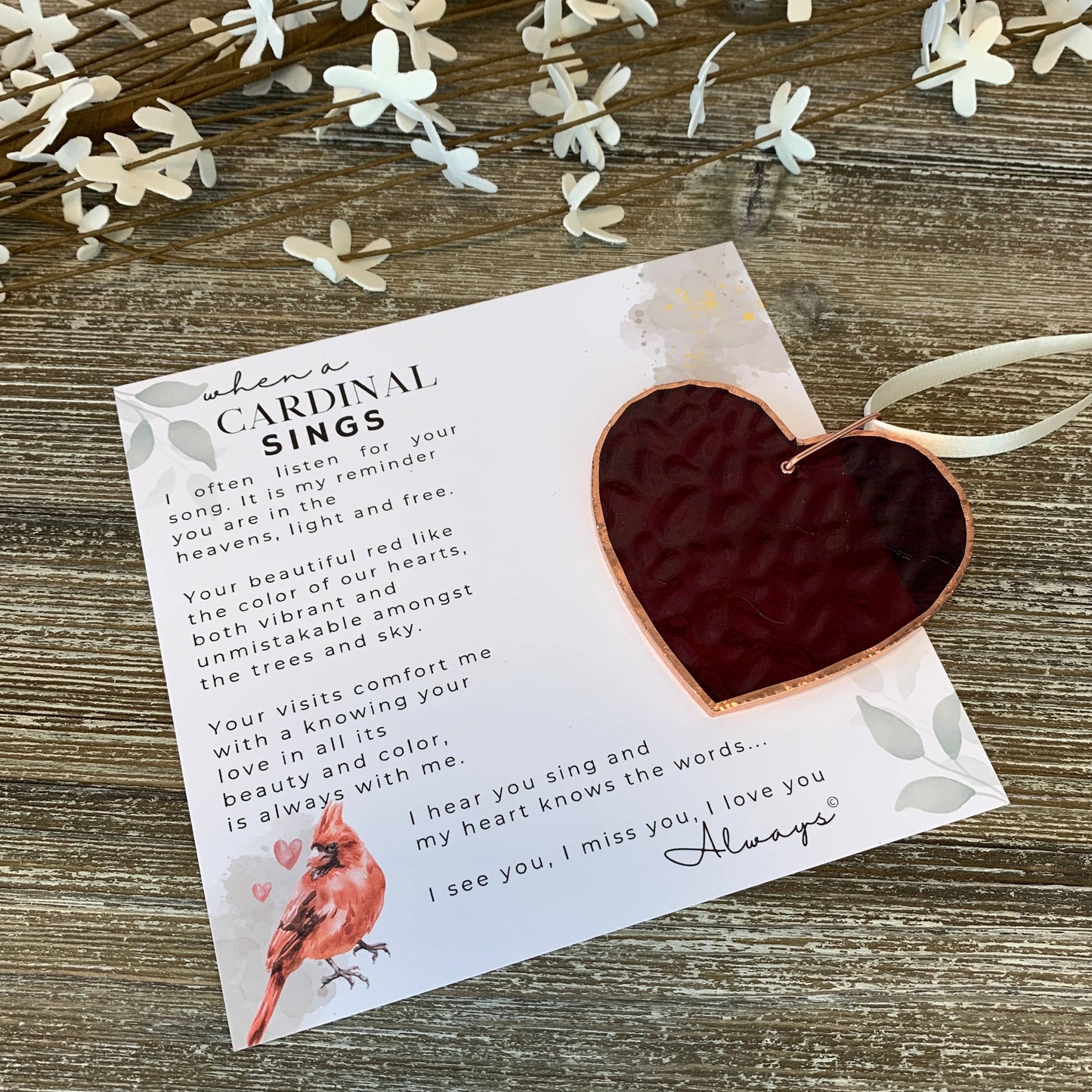 When A Cardinal Sings Memorial  Heart
