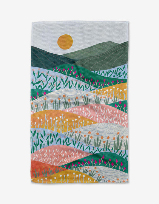 Sunrise Mountains Geometry Tea Towel