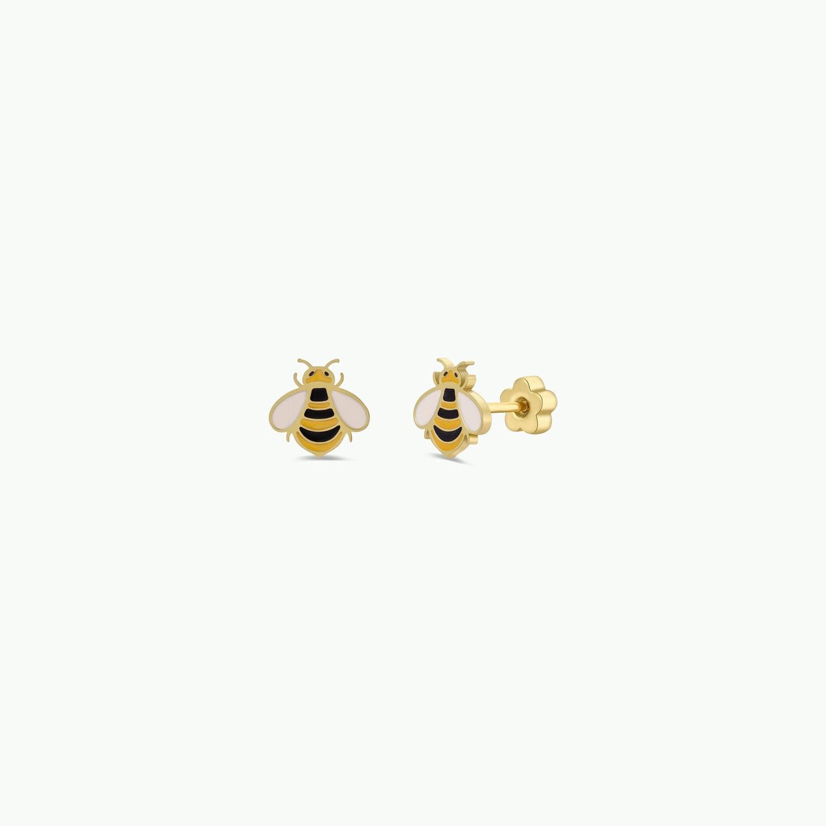Bumble Bee Enamel Flat Back Earrings