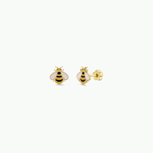 Bumble Bee Enamel Flat Back Earrings