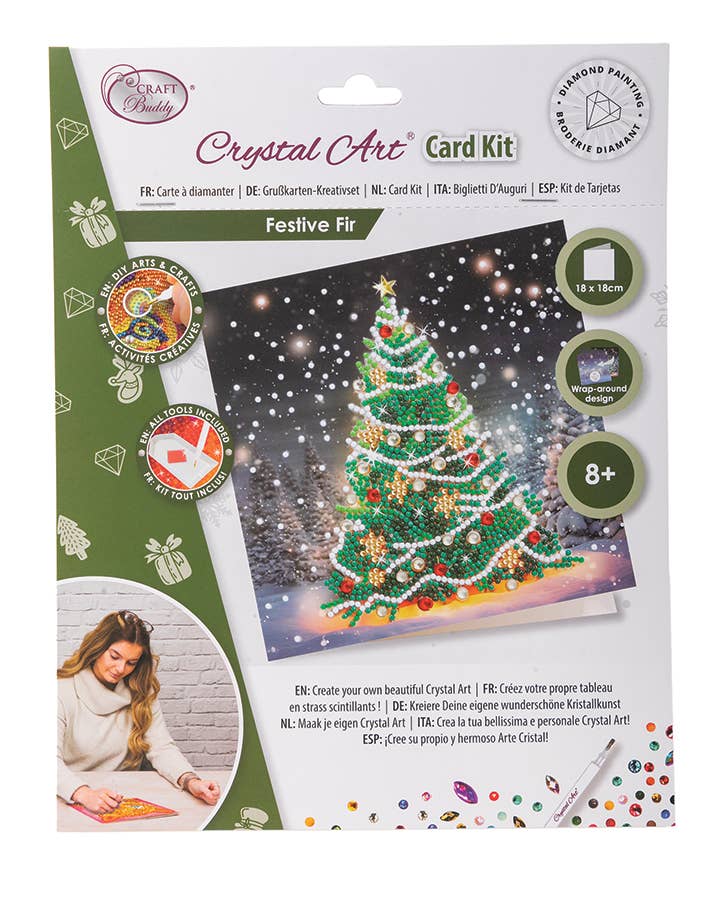 Festive Fir Crystal Art Card Kit