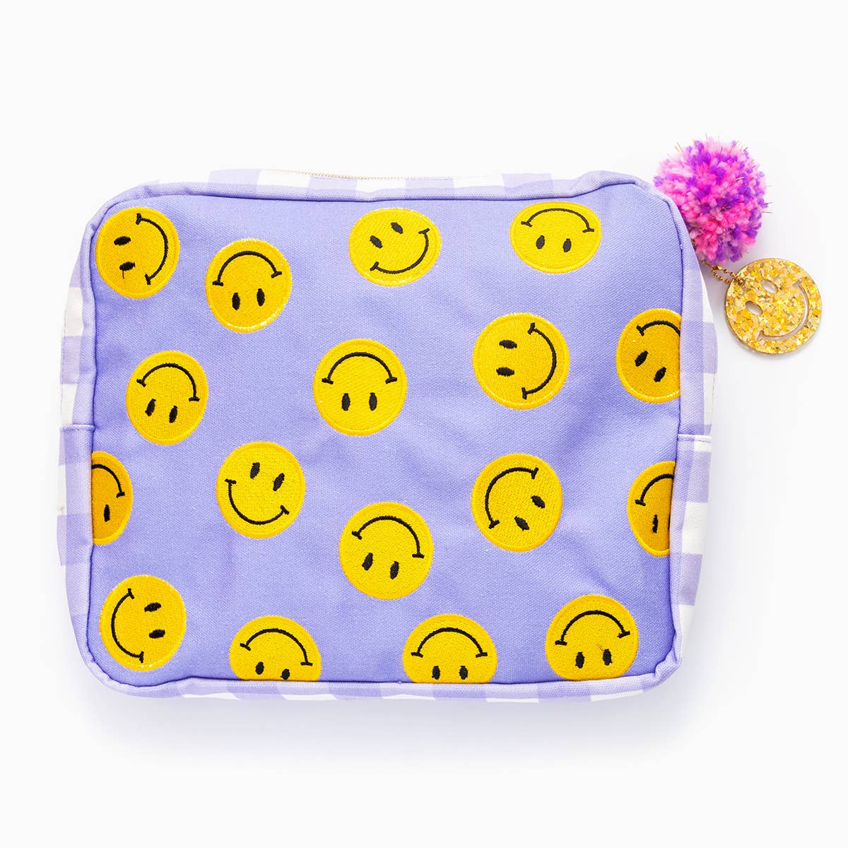 Large Smiley Zippered Pouch