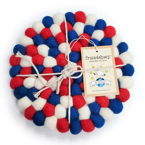 Red White and Blue Eco Coasters and Trivet