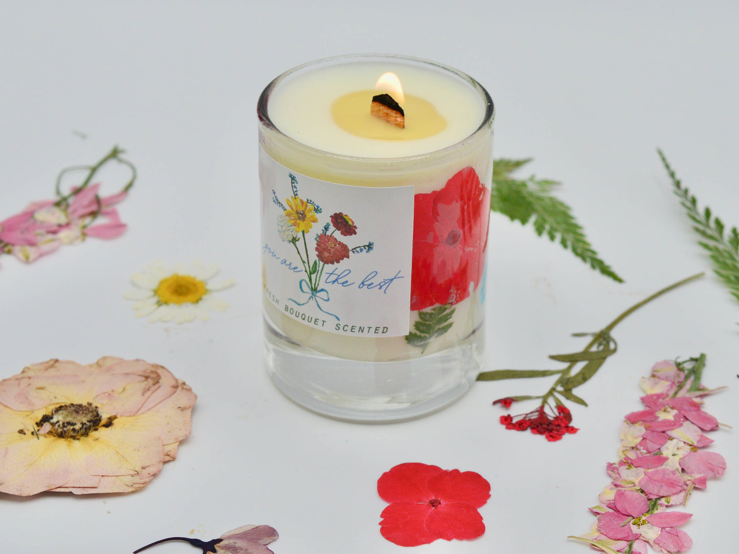 Mini Fresh Bouquet Floral Candle