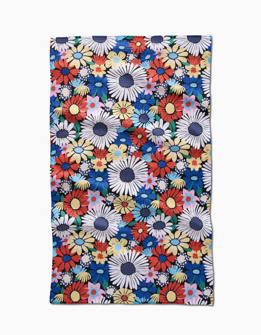 Wildflowers Bouquet Geometry Tea Towel