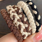 Chestnut 5pcs Smile Face Decor Braided Hair Ties