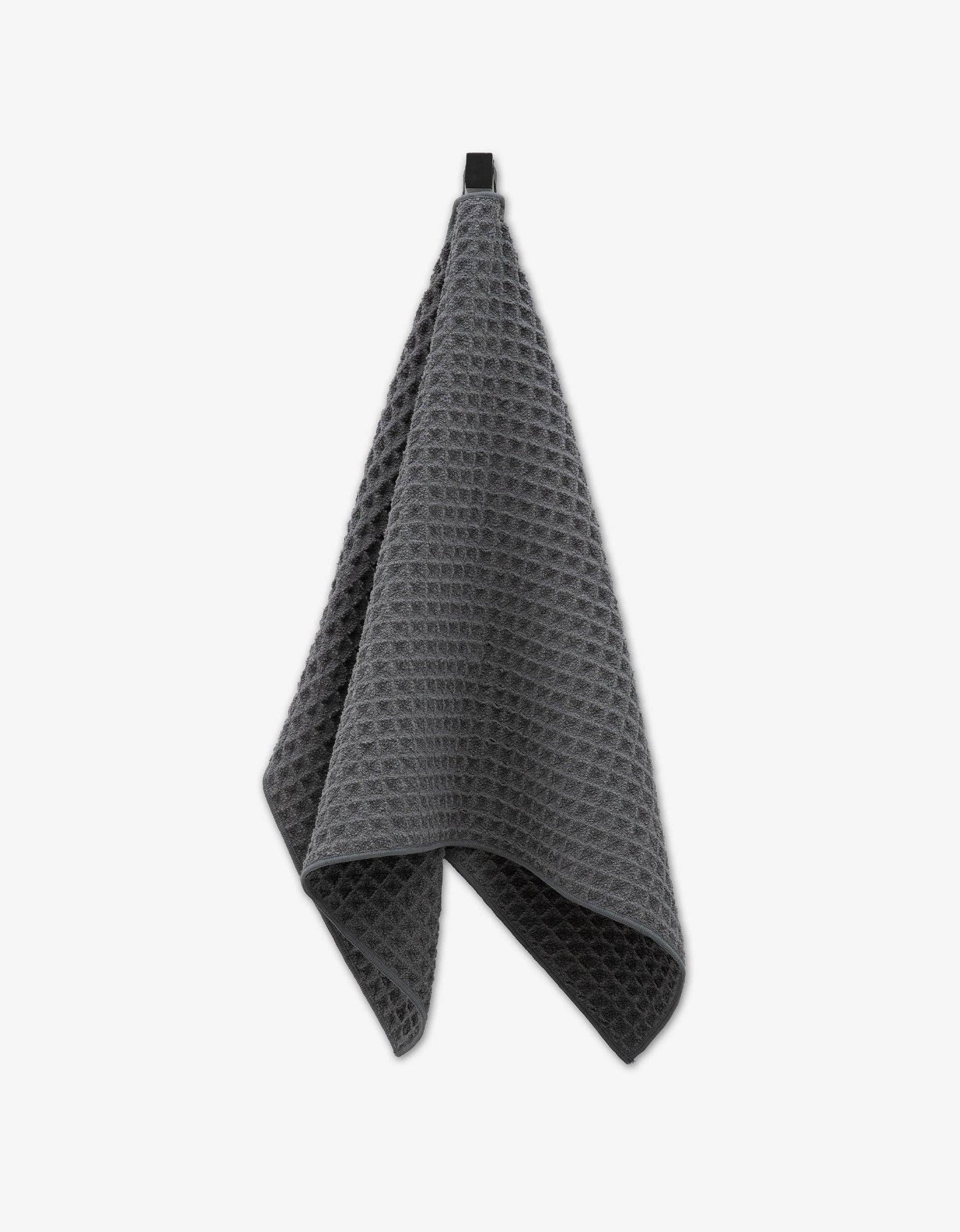 Charcoal Waffle Geometry Hand Towel
