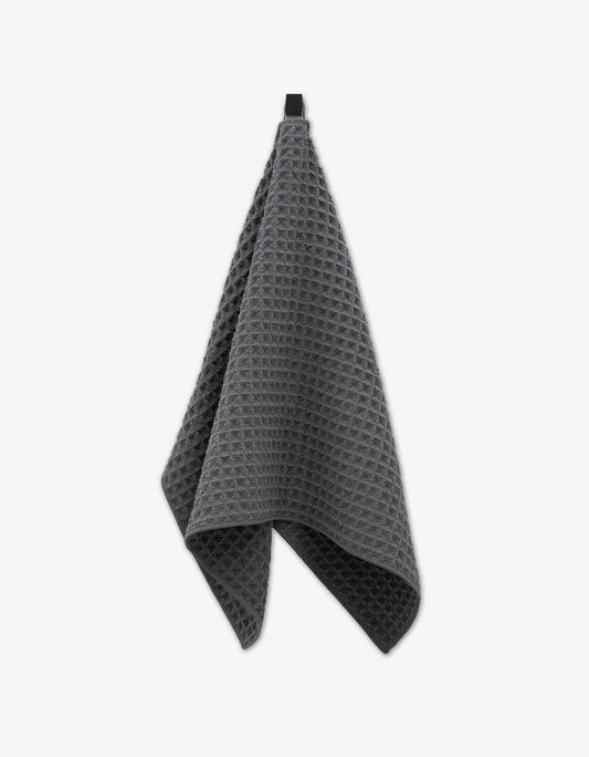 Charcoal Waffle Geometry Hand Towel