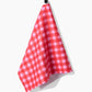 Cherry Gingham Geometry Tea Towel