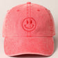 Happy Face Embroidered Cotton Baseball Cap