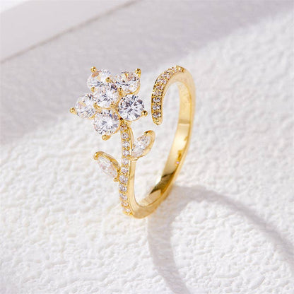 Dainty Flower Fidget Spinner Ring