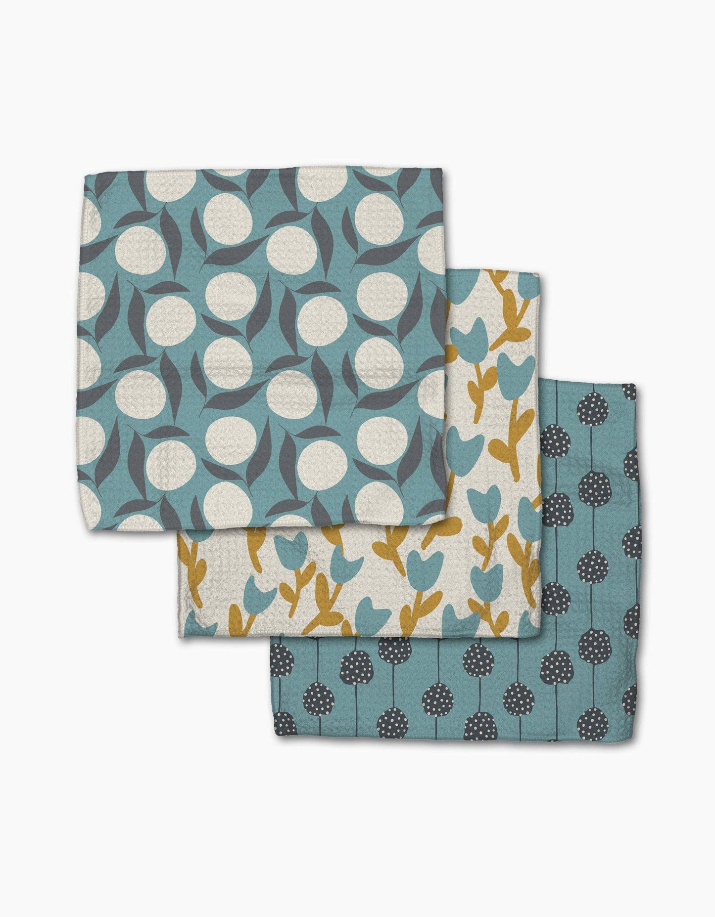 Polka Dot Blooms Geometry Dishcloth Set