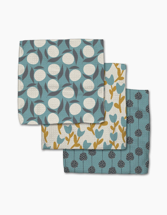 Polka Dot Blooms Geometry Dishcloth Set