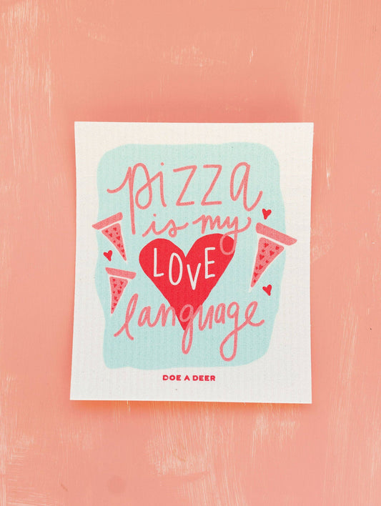 Pizza is My Love Language | Swedish Dishcloth