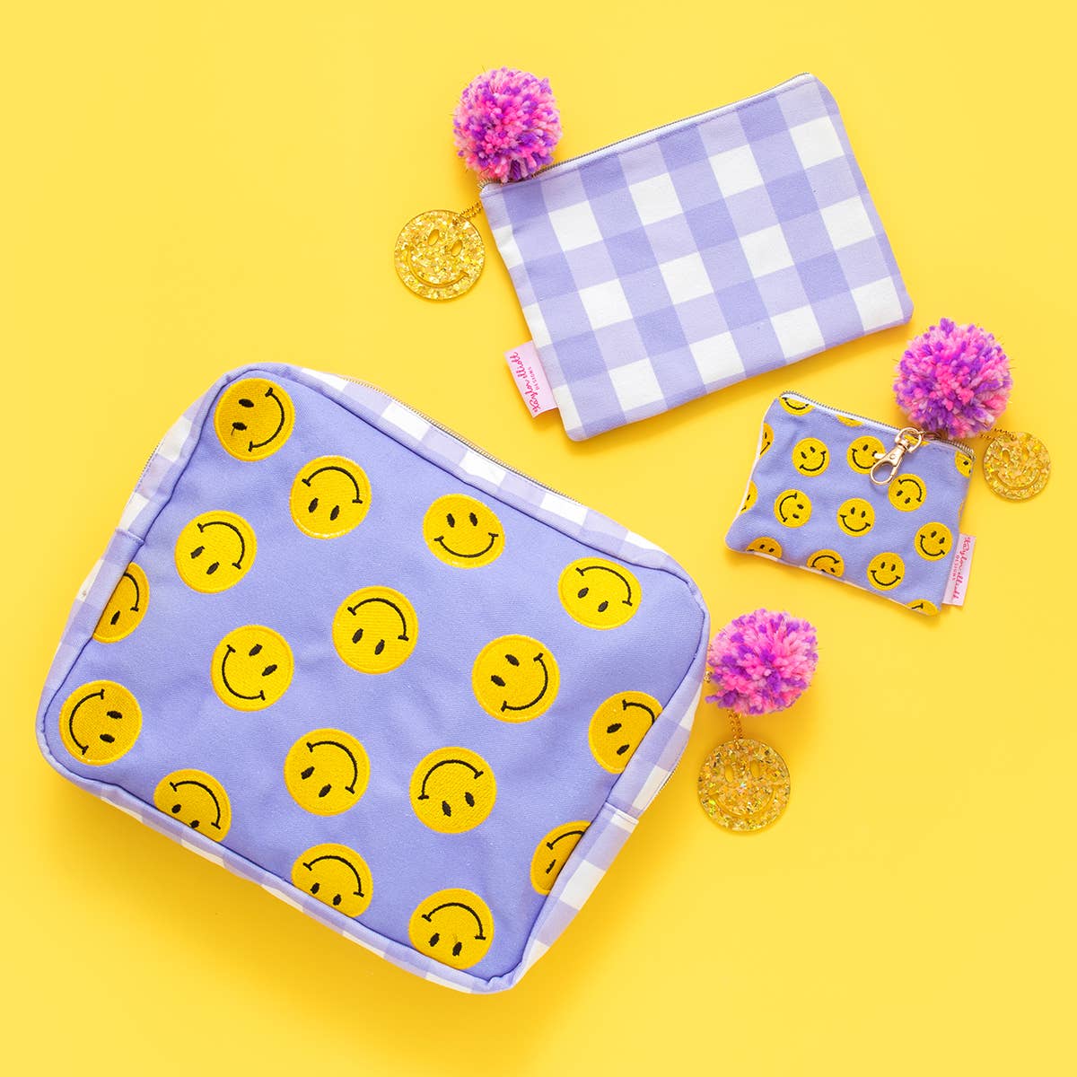 Large Smiley Zippered Pouch