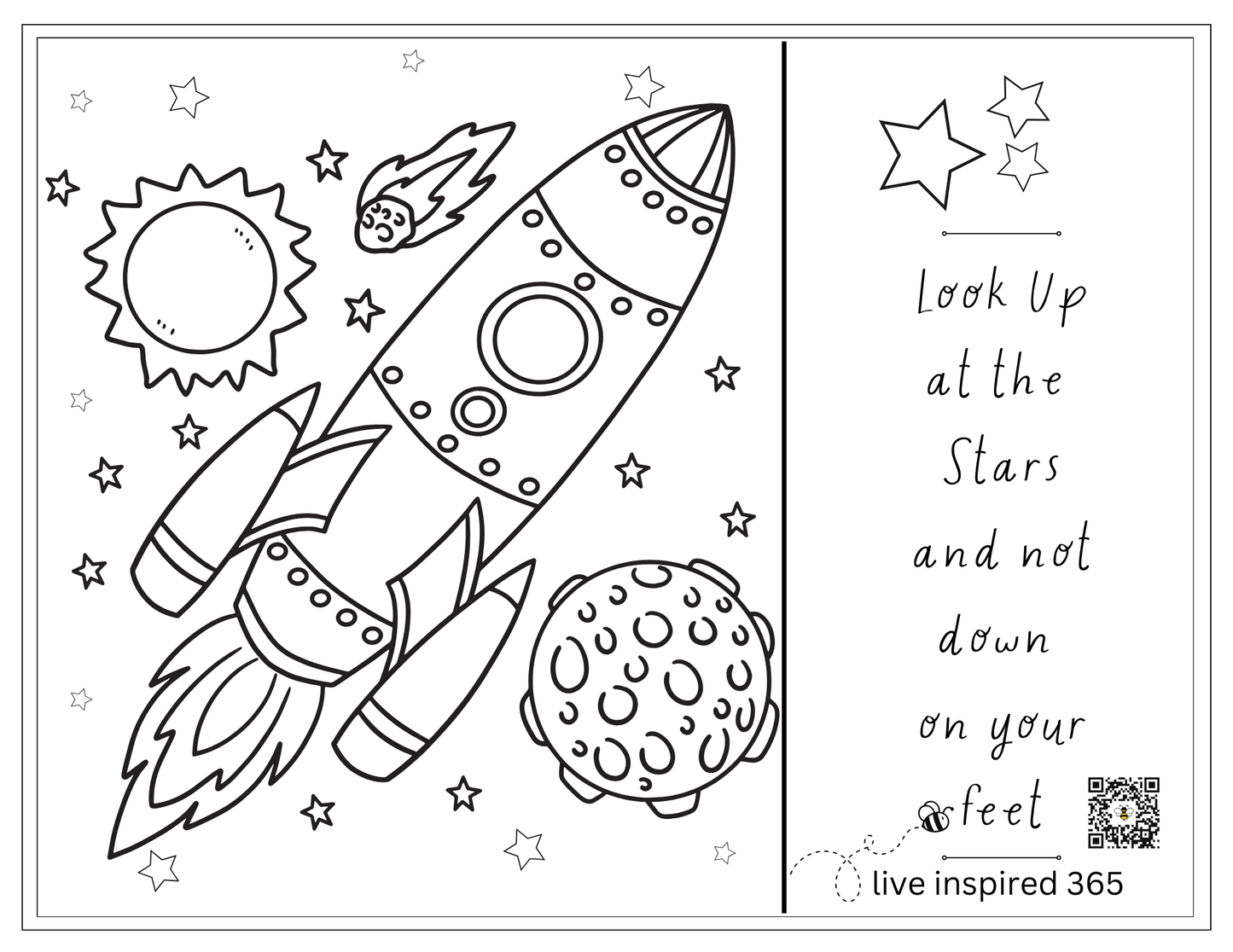 Look up at the Stars-Coloring Page