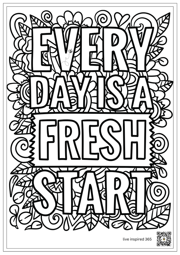 Fresh Start-Coloring Page – live inspired 365