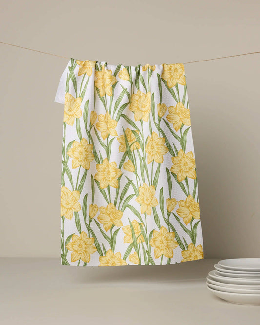 Daffodil Darling Geometry Tea Towel