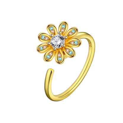 Daisy Anxiety Fidget Spinner Ring
