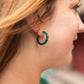Dark Green Cam Mini Hoops