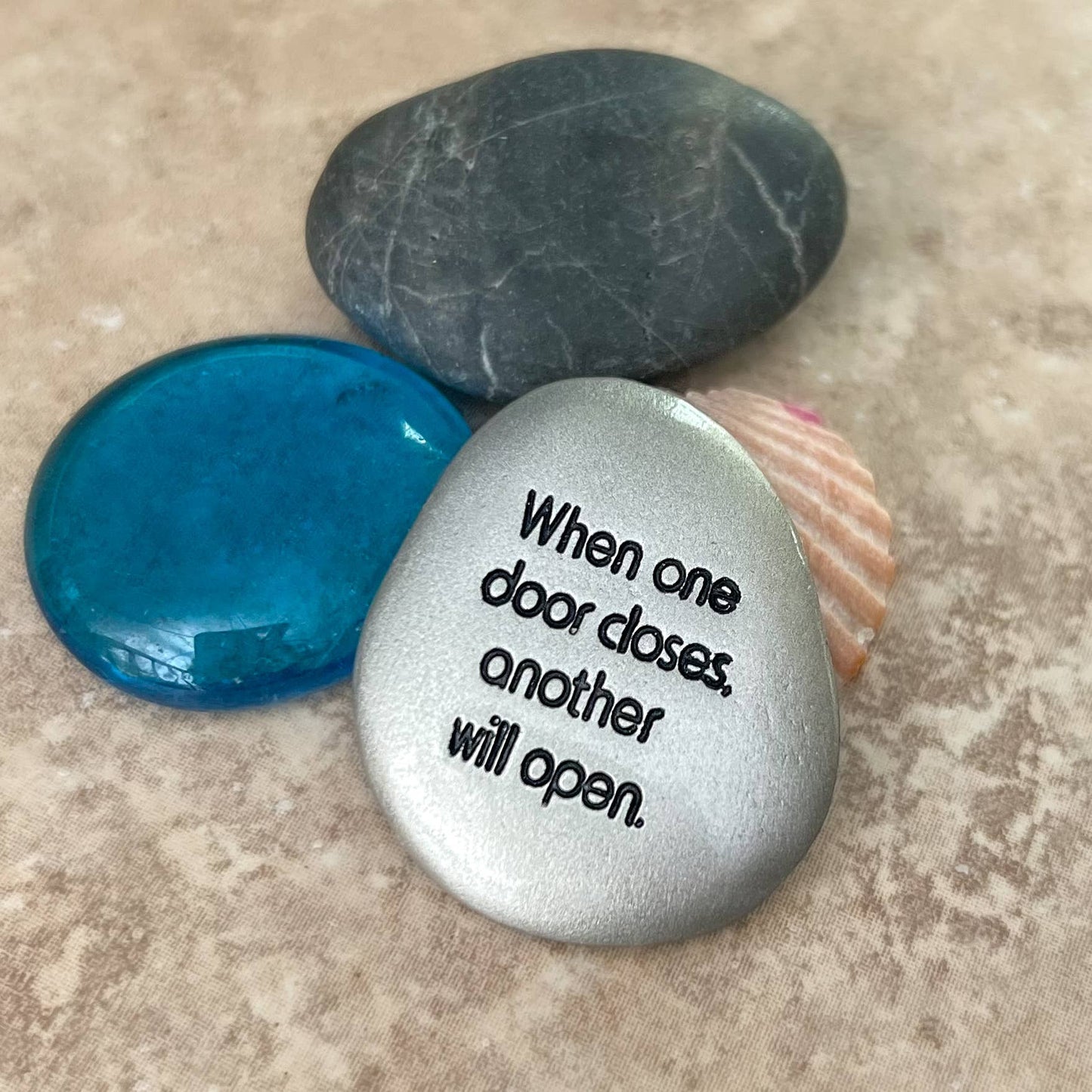 "When one door closes...." Inspirational Soothing Stone