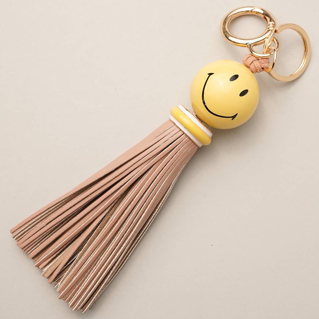 Smiley Face Bag Tassel/Keychain