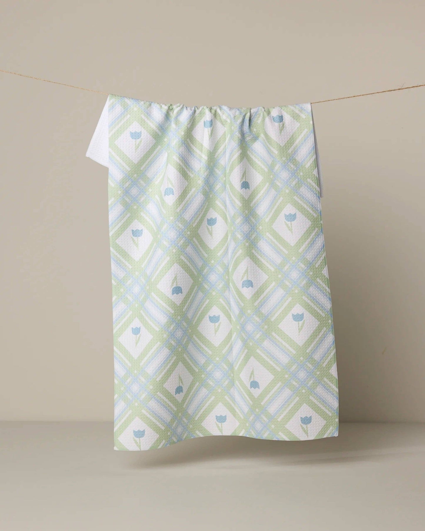 Tulip Lattice Geometry Tea Towel
