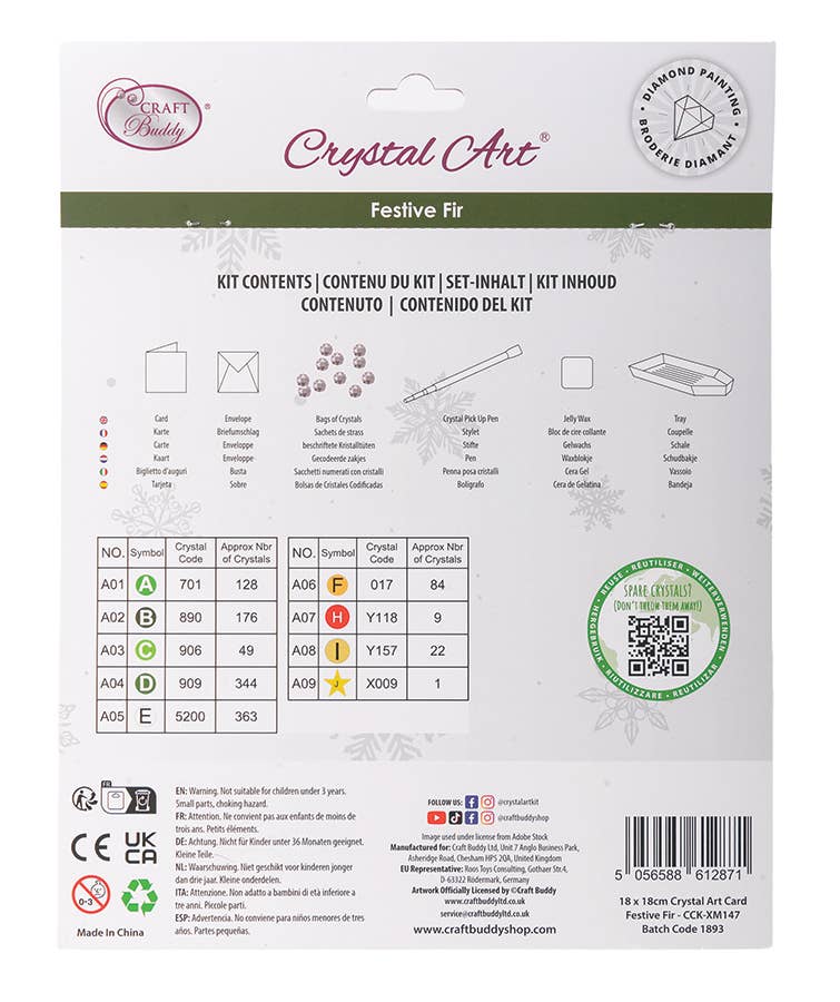 Festive Fir Crystal Art Card Kit