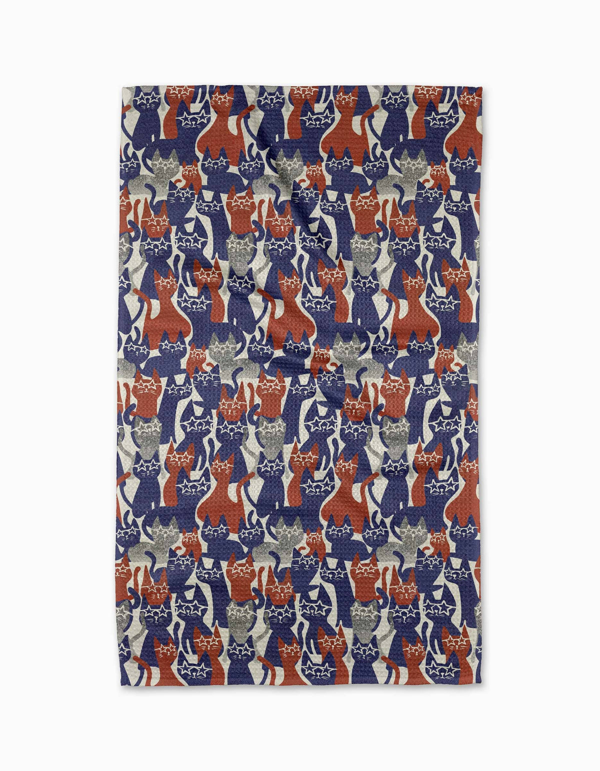 Parading Cats Geometry Tea Towel