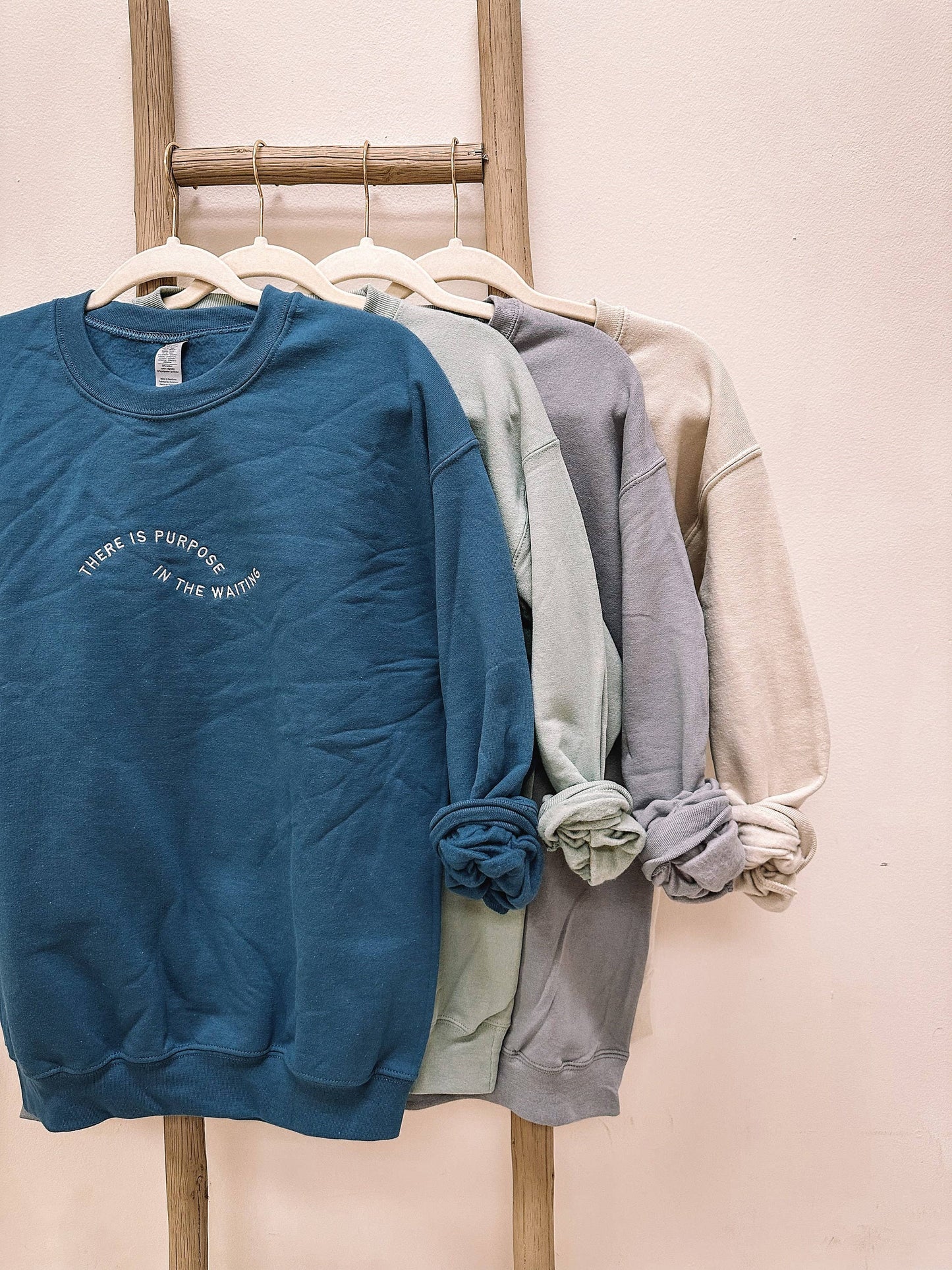 There Is Purpose In The Waiting Embroidered Sweatshirt