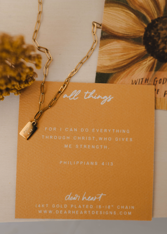 All Things  Mini Tag Necklace