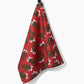 Christmas Berry Bow Geometry Tea Towel
