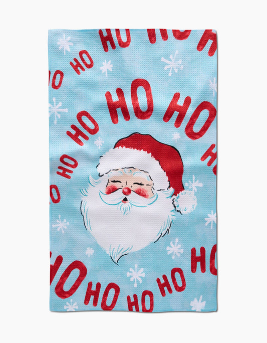 Merry Santa Claus Geometry Tea Towel